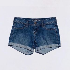 Hollister Dark Wash Low Rise Midi Jean Short, W 26